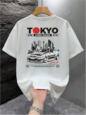 RoseSeek Men's Letter Graphic Tees Crew Neck Short Sleeve T Shirts Casual Streetwear in Kuwait
