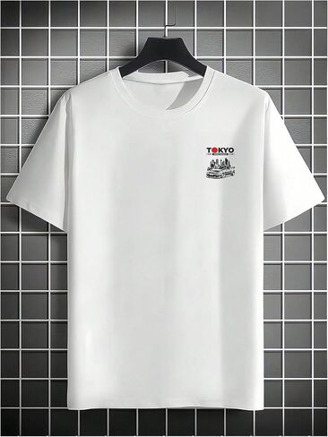 RoseSeek Men's Letter Graphic Tees Crew Neck Short Sleeve T Shirts Casual Streetwear in Kuwait