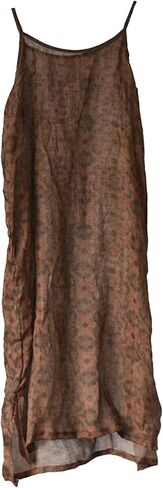 Women's Summer Casual Ramie Printed Halter Midi Spaghetti Strap Vacation Sleeveless Dresses in Saudi Arabia