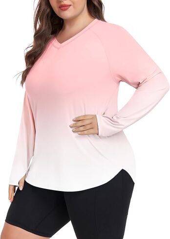FOREYOND المرأة حجم كبير UPF 50 + قمصان الشمس طويلة الأكمام الأشعة فوق البنفسجية حماية طفح الحرس سريعة الجافة السباحة القمم قمصان الصيد in Kuwait