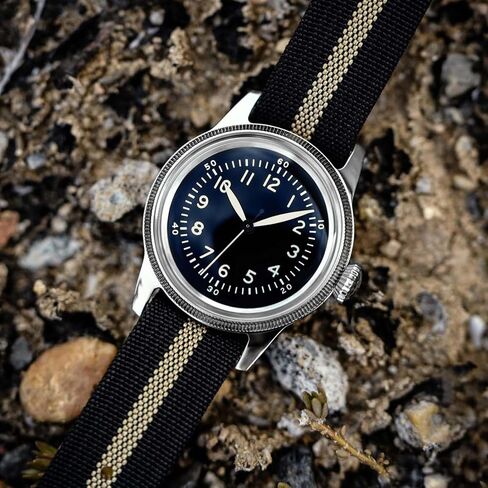RDUNAE 36mm Men Field Watch - RA07 Super 2035 Movement Luminous Quartz Watch with Retro Nylon Band, 50m Waterproof in Saudi Arabia