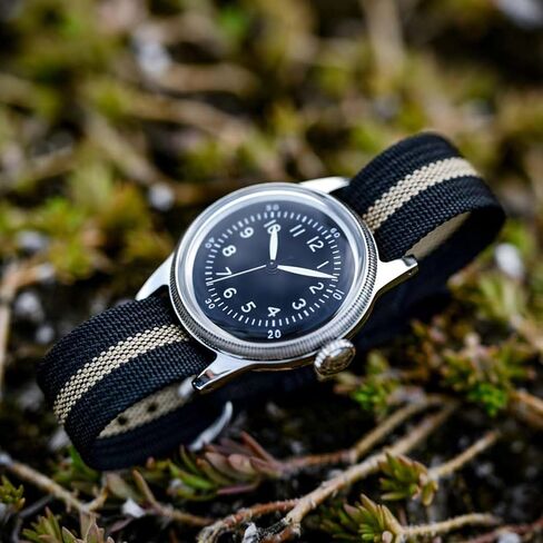 RDUNAE 36mm Men Field Watch - RA07 Super 2035 Movement Luminous Quartz Watch with Retro Nylon Band, 50m Waterproof in Saudi Arabia