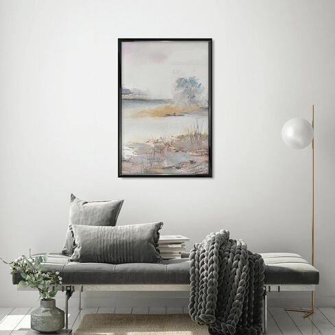 20x30 black wall-mounted picture frame with rounded corners; can be displayed vertically or horizontally; made of glass; ideal for displaying posters, art prints, and photos in Kuwait