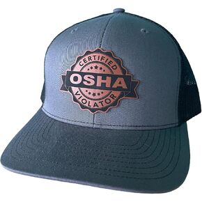 BUBBLEHEAD INK Certified OSHA Violator Trucker Hat, Funny Baseball Cap for Blue Collar Worker, Adjustable Snackback in Saudi Arabia