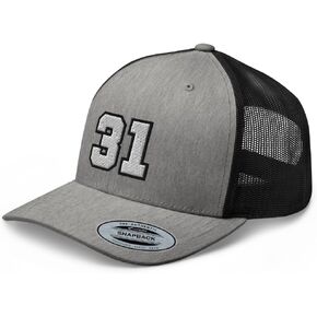 Team Number 31 Embroidered Trucker Hat Curved Bill Mid Crown Adjustable Baseball Cap in Saudi Arabia