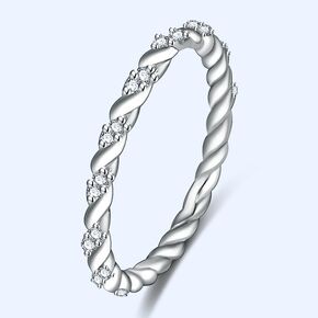 LRGKMCWTOB Fashion Creative Criss Cross Design Vine Ring for Women, CZ Stone Eternity Engagement Wedding Band Ring, Moissanite Cocktail Wedding Eternity Anniversary Silver Ring Style 1 Size 9 in Kuwait