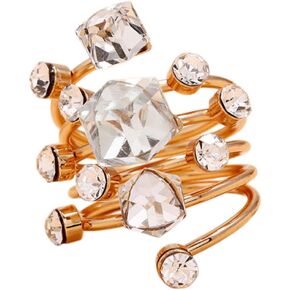 Big Geometric Cube Crystal Ring for Women Statement Geometry Rhinestone Open Rings Crystal Rhinestone Cocktail Ring CZ Fashion Classic Party Wedding Jewelry in Saudi Arabia