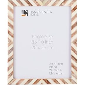 Handicrafts Home 5x7 Picture Frame Brown, Handmade Bone Inlay Photo Frame, Tabletop or Wall Mount Decorative Frame for Desk, Shelf, Living Room or Bedroom in Saudi Arabia