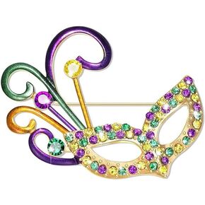 mardi gras Brooches Pin for Women, Rhinestone Mask Fleur De Lis mardi gras Brooches for Carnival Party Costume Accessories Jewelry in Saudi Arabia