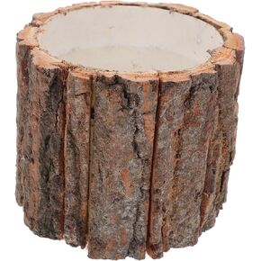 Wood Flower Pot Tree Stump Planter Artificial Plants Wood Vase Natural Flower Pot Rustic Bark Planter Farmhouse Decoration in Saudi Arabia