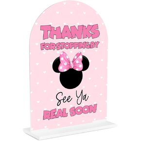 Cute Cartoon Mouse Party Decor Disneyland Birthday Sign We've Got Ears Say Cheers Pink Sign 5x7 Inch Arch Acrylic for Baby Shower & Event Gift Stations Dessert Table Decorations in Saudi Arabia