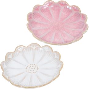 Zerodeko 2pcs Flower Shaped Small Jewelry Dish Ceramic Jewelry Plate for Women Decorative Plate Entryway Key Bowl Vanity Organizer Tray in Saudi Arabia