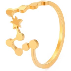 Stainless Steel Adjustable 12 Zodiac Sign Rings for Women Constellation Ring Gift for Girlfriend Birthday in Saudi Arabia