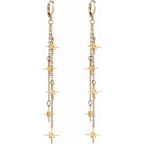 Long Drop Dangle Chain Star Fairy Earrings Wedding Bridal Gothic Goth Halloween Witchy Prom Charm Accessories Jewelry For Women in Saudi Arabia
