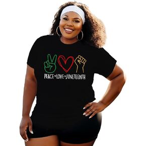 Juneteenth Shirts Women Plus Size 1865 Black History T-Shirt African American Tee Tops in Saudi Arabia