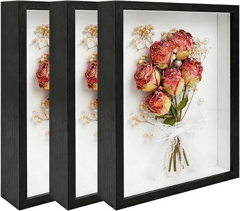 3 Pcs 8x10 Inch Shadow Box Frames Acrylic,Shadow Box Frame Display Cases,Cases for Pressed Flowers Keepsakes Tickets Photos (Wood Grain) in Saudi Arabia