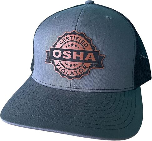 BUBBLEHEAD INK Certified OSHA Violator Trucker Hat, Funny Baseball Cap for Blue Collar Worker, Adjustable Snackback in Saudi Arabia
