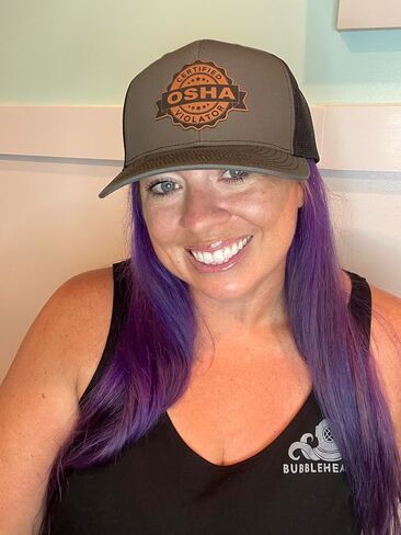 BUBBLEHEAD INK Certified OSHA Violator Trucker Hat, Funny Baseball Cap for Blue Collar Worker, Adjustable Snackback in Saudi Arabia