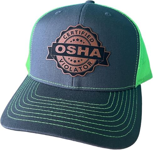 BUBBLEHEAD INK Certified OSHA Violator Trucker Hat, Funny Baseball Cap for Blue Collar Worker, Adjustable Snackback in Saudi Arabia