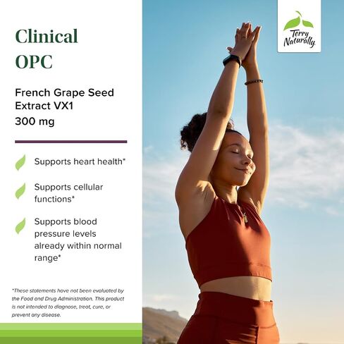 Terry Naturally Clinical OPC 150 mg - 60 Vegan Capsules - French Grape Seed Extract Supplement - Antioxidant - Non-GMO, Gluten Free - 60 Servings in Kuwait