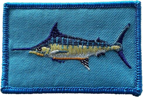 Gadsden and Culpeper 2" x 3" Marlin Fishing Tactical Patch - 1 Piece - Rectangular - Hook Mounting - Fabric (Polyester/Cotton with Nylon backing) - Blue, Silver, Marlin - Patch in Kuwait