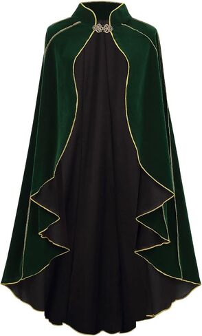 Women's Medieval Velvet Cloak, Renaissance Cape Stand-Up Collar Queen Princess Costume Halloween Christmas Wedding in Saudi Arabia
