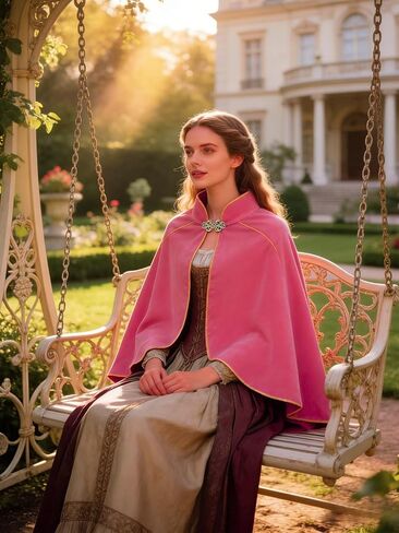 Women's Medieval Velvet Cloak, Renaissance Cape Stand-Up Collar Queen Princess Costume Halloween Christmas Wedding in Kuwait
