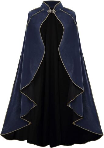 Women's Medieval Velvet Cloak, Renaissance Cape Stand-Up Collar Queen Princess Costume Halloween Christmas Wedding in Kuwait