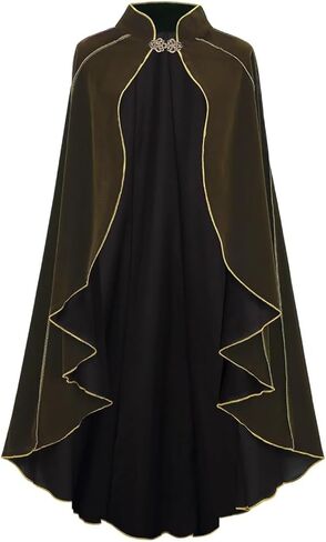 Women's Medieval Velvet Cloak, Renaissance Cape Stand-Up Collar Queen Princess Costume Halloween Christmas Wedding in Kuwait