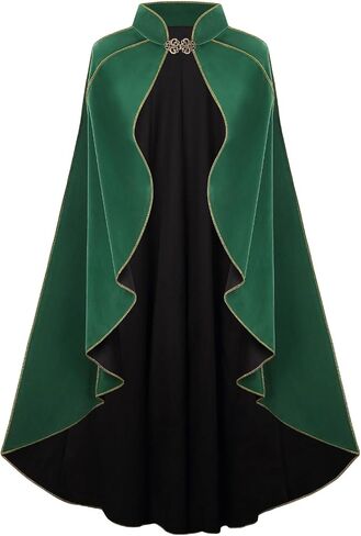 Women's Medieval Velvet Cloak, Renaissance Cape Stand-Up Collar Queen Princess Costume Halloween Christmas Wedding in Kuwait