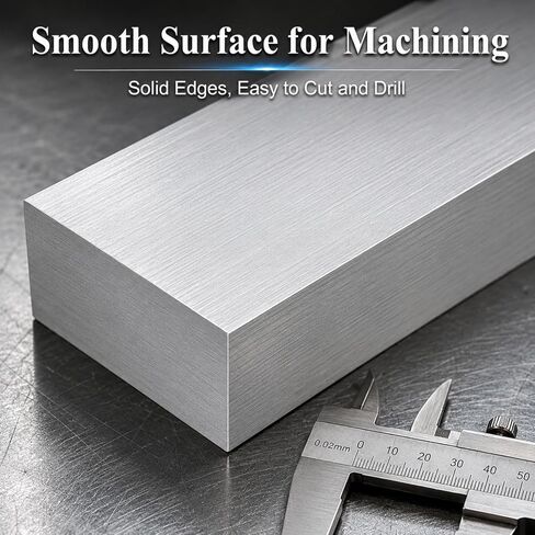 1PCS Aluminum Bar 2x4x8 inch Aluminum Flat Bar 6061 Solid Extruded Lathe Bar Stock Aluminum Flat Plate Aluminum General Purpose Plate for Industrial, DIY Craft in Kuwait