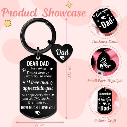 Dads Gifts for Fathers Day Dad Gifts Best Dad Ever Gifts Birthday Gift for Dads from Daugther Son Christmas Thanksgiving Fathers Day Gift for Dad Father I Love You Keychain in Saudi Arabia