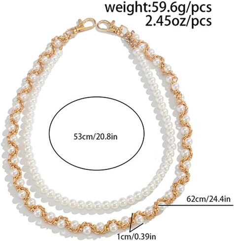 Wallet Chain Pants Chain Hip Hop Punk Jeans Chain Key Chain Goth Pearl Accessories for Women Men - Gold in Saudi Arabia