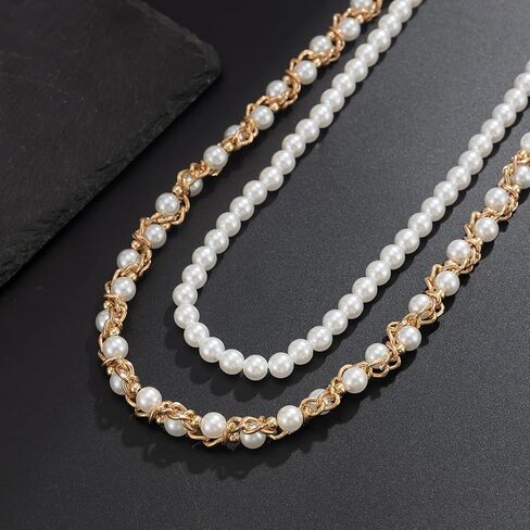 Wallet Chain Pants Chain Hip Hop Punk Jeans Chain Key Chain Goth Pearl Accessories for Women Men - Gold in Saudi Arabia