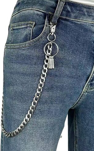KALHE Gothic Wallet Chain, Stainless Steel Pants Chain Unisex Chain Link Hip Hop Punk Accessories in Saudi Arabia