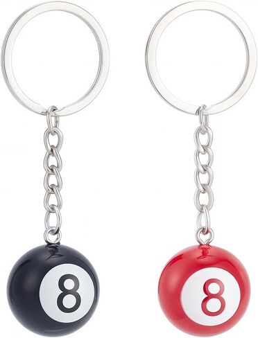 10Pcs 8 Ball Billiards Keychain Black Enamel Number 16mm 8 Charm Keyring for Bag Backpack Purse Accessories for Adults in Saudi Arabia