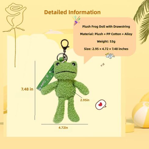Cute Keychain Frog Plush Keychain Accessories Kawaii Keychains for Backpacks,Bags,Suitable for Both Men and Women,It Makes A Thoughtful Little Gift for Friends and Family On Birthdays and Parties in Saudi Arabia