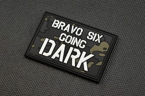 Bravo Six Going Dark PVC Morale Patch GITD Multicam Modern Warfare 3.5"x2.25" in Saudi Arabia