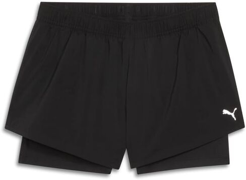 PUMA Womens Woven 2-in-1 Shorts Casual Bottoms Casual - Black in Kuwait