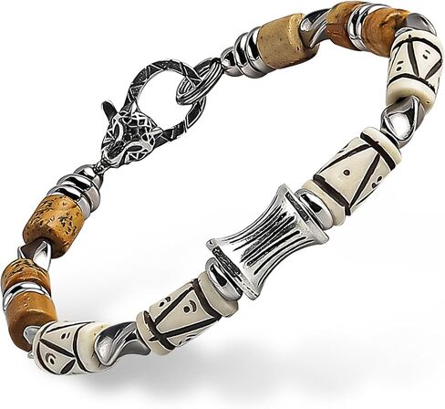 GUXI-Expedition High Purity Natural Art Picture Jasper 6mm Bracelets for Men Handmade Vintage Gemstone Beads Bracelet Cool Men Birthday Gifts in Saudi Arabia