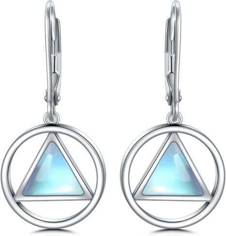 أقراط VONALA AA للنساء من الفضة الاسترليني المجهولة الانتعاش Moonstone المتدلية أقراط متدلية مجوهرات الرصانة هدية للاحتفال بمدمني الكحول المجهولين النساء الرصين in Kuwait