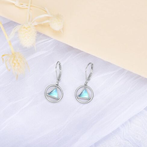 أقراط VONALA AA للنساء من الفضة الاسترليني المجهولة الانتعاش Moonstone المتدلية أقراط متدلية مجوهرات الرصانة هدية للاحتفال بمدمني الكحول المجهولين النساء الرصين in Kuwait