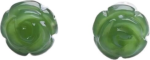 Jade Earrings for Women Turquoise Tiger Eye Earrings Gold Hoop Jade Dangle Earring India Earrings Trendy Stainless Steel Emerald Green Dangle Earrings Non Tarnish in Saudi Arabia