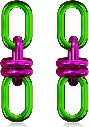 Lightweight Acrylic Splicing Chain Dangle Drop Earrings Geometry Plating Colorful Stud Earrings For Women in Saudi Arabia