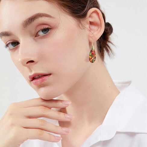 GAUEIOUR 2PCS Natural Stone Earrings,Indian Gangle Stone Fishhook Dangle Drop Statement Earrings Set for Women,Boho Waterdrop Pendant Ear Decoration Jewelry for Ladies in Saudi Arabia
