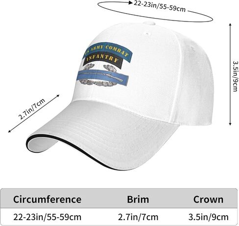 Combat Infantry Badge Baseball Cap Adjustable Dad Hat Hats for Men Women Gifts Casual Unisex Classic Cowboy Vintage White in Saudi Arabia