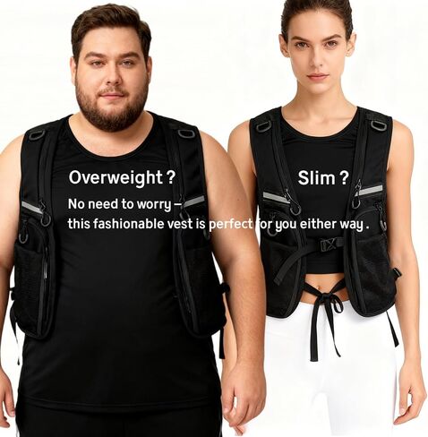 Lightweight Running Vest Backpack Cargo Vest Jacket - Unisex for Marathon Trail Cycling Hiking Jogging, Black in Saudi Arabia