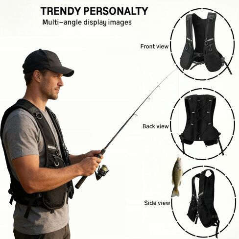 Lightweight Running Vest Backpack Cargo Vest Jacket - Unisex for Marathon Trail Cycling Hiking Jogging, Black in Saudi Arabia