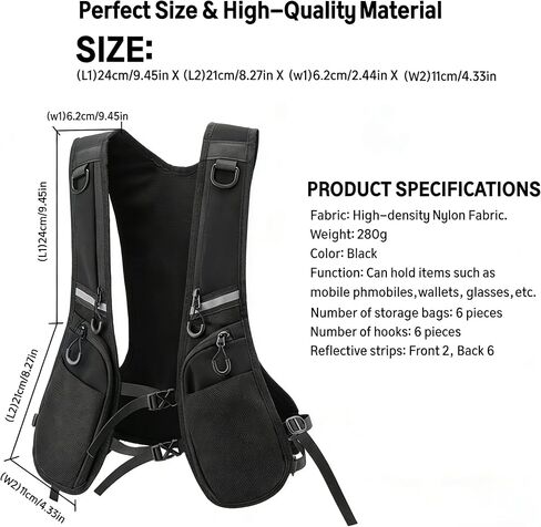 Lightweight Running Vest Backpack Cargo Vest Jacket - Unisex for Marathon Trail Cycling Hiking Jogging, Black in Saudi Arabia