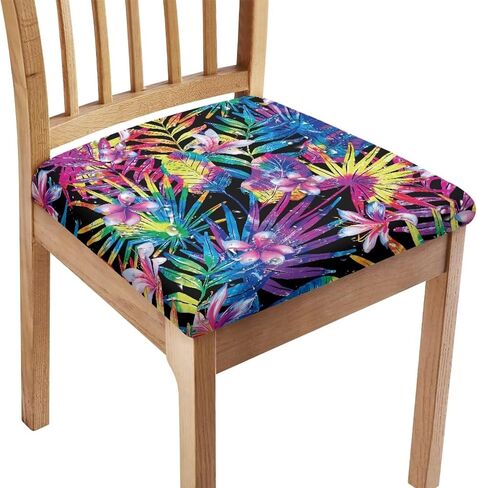 Decorative Elastic Dining Room Chair Seat Covers Boho Mandala Flower Print Kitchen Chair Seat Covers Dust-Proof, Easy to Install, Green in Saudi Arabia